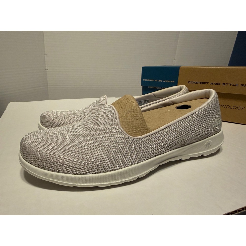 NWT Skechers Womens Go Walk Lite Sweet Gal Size 9 Slip On Natural Mesh 136012